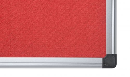Bi-Office Maya Red Felt Noticeboard Aluminium Frame 600x450mm