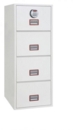Phoenix Vertical Fire File 4 Drawer Filing Cabinet Electronic Lock White FS2254E