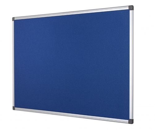 Bi-Office Maya Blue Felt Noticeboard Aluminium Frame 600x450mm