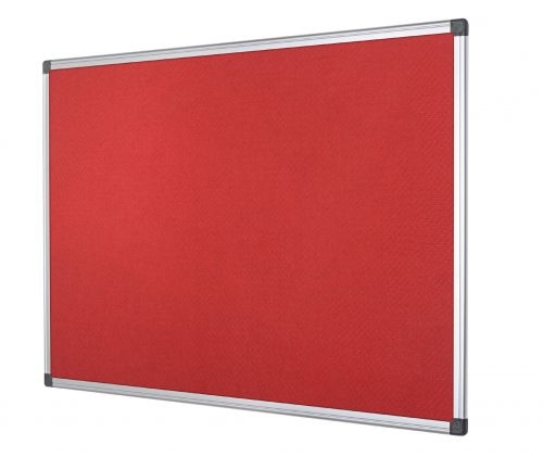 Bi-Office Maya Red Felt Noticeboard Aluminium Frame 600x450mm