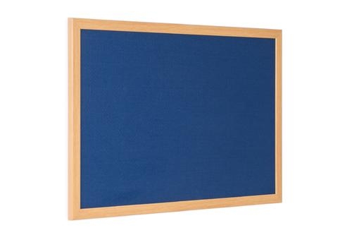 Bi-Office Earth-It Blue Felt Noticeboard Oak Wood Frame 2400x1200mm