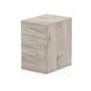 Impulse 600mm Deep 3 Drawer Desk High Pedestal Grey Oak I003221