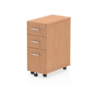 Impulse 3 Drawer Narrow Under Desk Pedestal Oak I001661