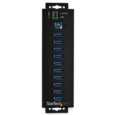 10 Port USB3 Ind Hub with Power Adapter