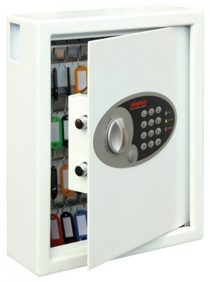 Phoenix Cygnus Key Deposit Safe 48 Hook Electronic Lock White KS0032E