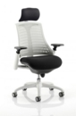 Flex Chair White Frame Moonstone White Back With Headrest KC0088