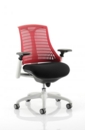Flex Chair White Frame Red Back KC0057