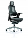 Zure Executive Chair Black Frame Charcoal Mesh Back With Headrest KCUP1281