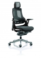 Zure Executive Chair Black Frame Charcoal Mesh Back With Headrest KCUP1281