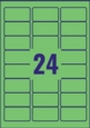 Avery Coloured Label 63.5x34mm 24 Per A4 Sheet Green (Pack 480 Labels) L6033-20