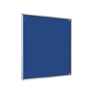 Magiboards Blue Felt Lockable Noticeboard Display Case Portrait 600x900mm