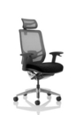 Ergo Click Chair Black Fabric Seat Black Mesh Back with Headrest KC0296