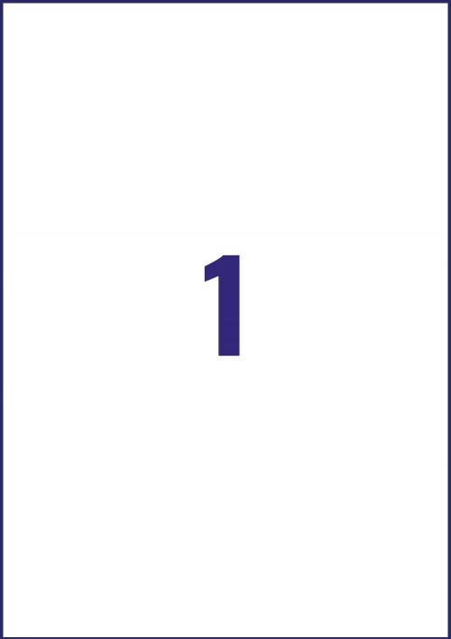 Avery Laser Label 210x297mm 1 Per A4 Sheet Crystal Clear (Pack 25 Labels) L7784-25