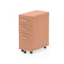 Impulse 3 Drawer Narrow Under Desk Pedestal Beech I001649
