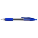 ValueX Retractable Ballpoint Pen Rubber Grip 1.0mm Tip 0.7mm Line Blue (Pack 10)
