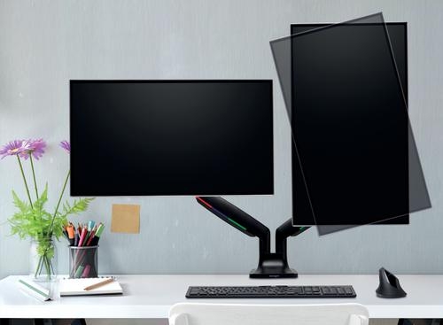 Kensington SmartFit One Touch Height Adjustable Dual Monitor Arm Black K59601WW