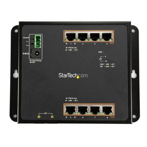 Startech GbE Switch 8 Port PoE plus 2 SFP Ports