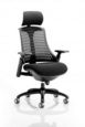 Flex Chair Black Frame With Black Back With Headrest KC0103