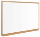 Bi-Office Earth-It Non Magnetic Melamine Whiteboard Oak Wood Frame 900x600mm