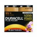 Duracell Plus Power 9V Alkaline Batteries (Pack 4) MN1604B4PLUS