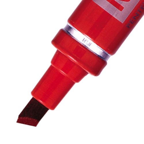 Pentel N60 Permanent Marker Chisel Tip 3.9-5.7mm Line Red (Pack 12)