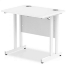 Impulse 800 x 600mm Straight Desk White Top White Cantilever Leg MI002895