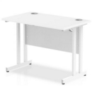 Impulse 1000 x 600mm Straight Desk White Top White Cantilever Leg MI002200