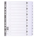 Exacompta Index 1-12 A4 Extra Wide 160gsm Card White with White Mylar Tabs