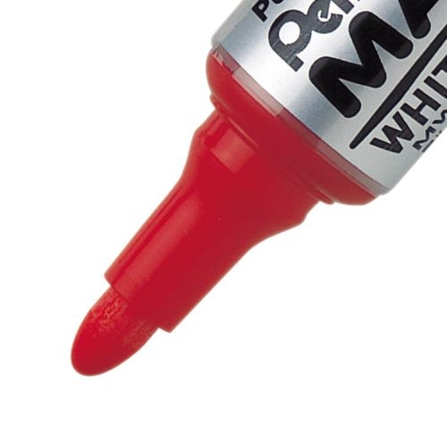 Pentel Whiteboard Marker Bullet Tip 3mm Line Red (Pack 12)