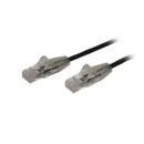 2m CAT6 Slim Snagless RJ45 Black Cable