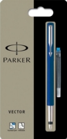 Parker Vector Fountain Pen Blue/Stainless Steel Barrel Blue Ink