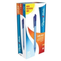 Paper Mate InkJoy 100 Retractable Ballpoint Pen 1.0mm Tip 0.7mm Line Blue (Pack 20)