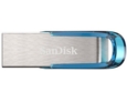 SanDisk Ultra Flair 64GB USB 3.0 Tropical Blue and Silver Capless Flash Drive 150 Mbs Read Speed