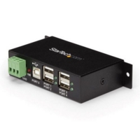 Mountable 4 Port Rugged Ind USB Hub ESD