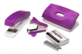 ValueX Stapler Staple Remover and Hole Punch Set Purple