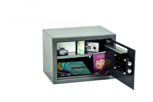 Phoenix Vela Deposit Home and Office Size 2 Safe Key Lock Graphite Grey SS0802KD