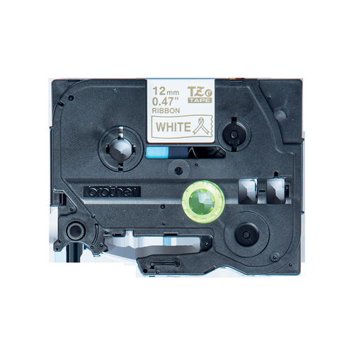 Brother Gold On White PTouch Ribbon 12mm x 4m - TZER234