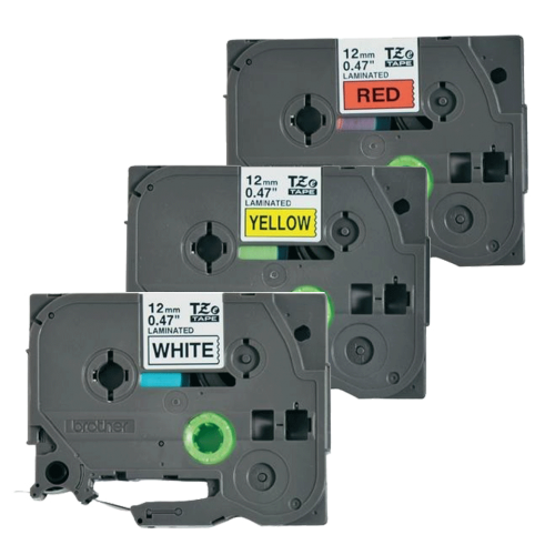 Brother PTouch Ribbon 12mm x 8m 3 Pack Value Pack Labelling Tape- TZE31M3