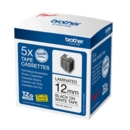 Brother Black On White Label Tape 12mm x 8m (Pack of 6) - TZE231M5