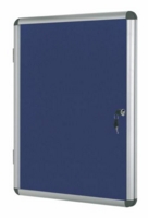 Bi-Office Enclore Blue Felt Lockable Noticeboard Display Case 6 x A4 720x670mm