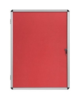 Bi-Office Enclore Red Felt Lockable Noticeboard Display Case 9 x A4 720x981mm