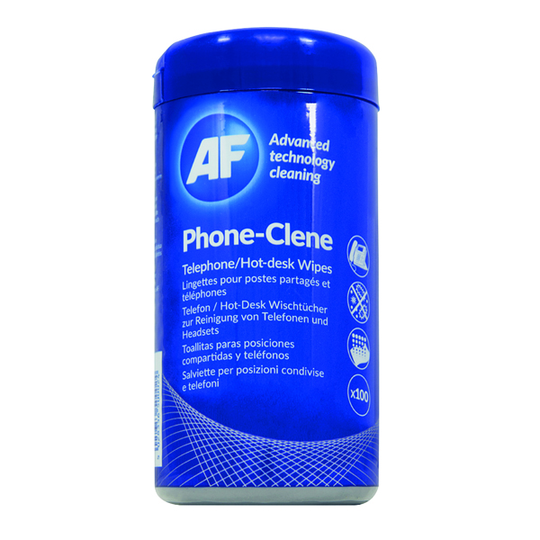 AF Phone-Clene Telephone Wipes Tub (100 Pack) APHC100T