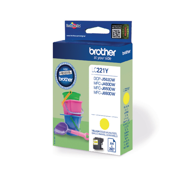 Brother LC221Y Inkjet Cartridge Yellow LC221Y