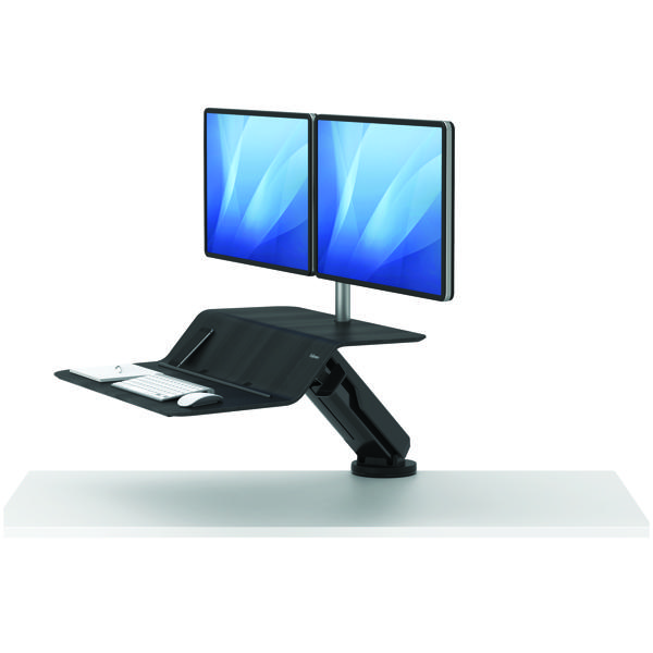 Fellowes Lotus RT Sit/Stand Workstation Dual Screen Black 8081601