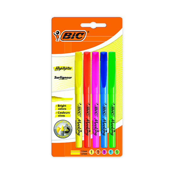 Bic Brite Liner Highlighters Assorted (5 Pack) 893133