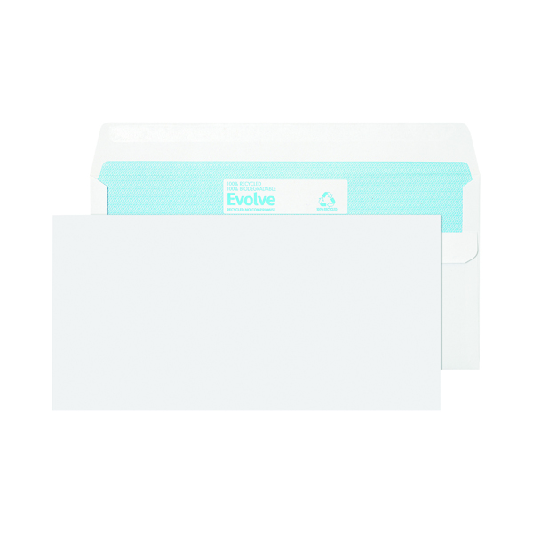 Evolve DL Envelope Recycled Wallet Self Seal 90gsm White (1000 Pack) RD7882