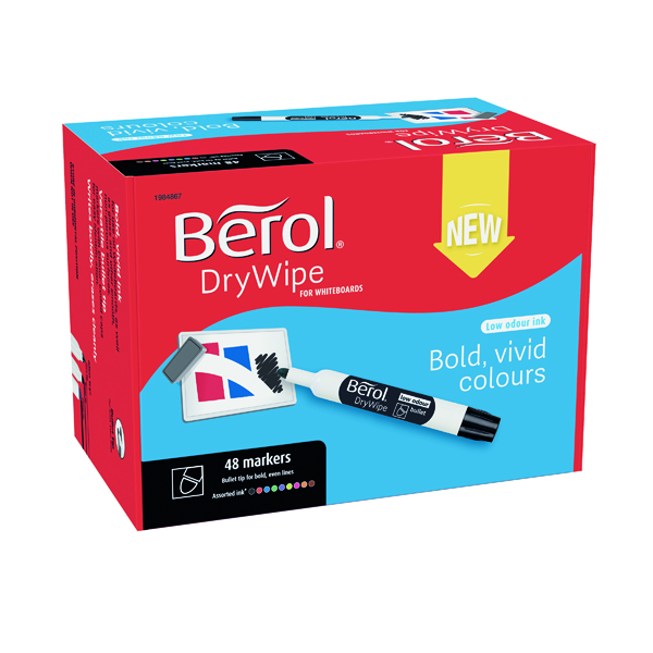 Berol Drywipe Marker Bullet Tip Assorted (48 Pack) 1984867