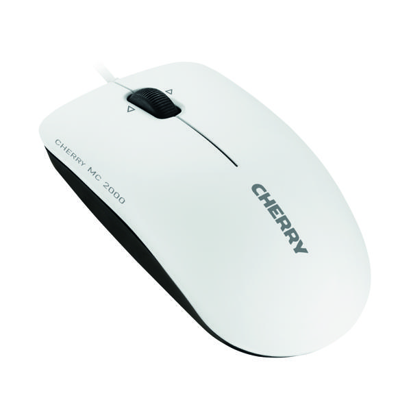 Cherry MC 2000 USB Wired Infra-red Mouse With Tilt Wheel Technology Pale Grey JM-0600-0
