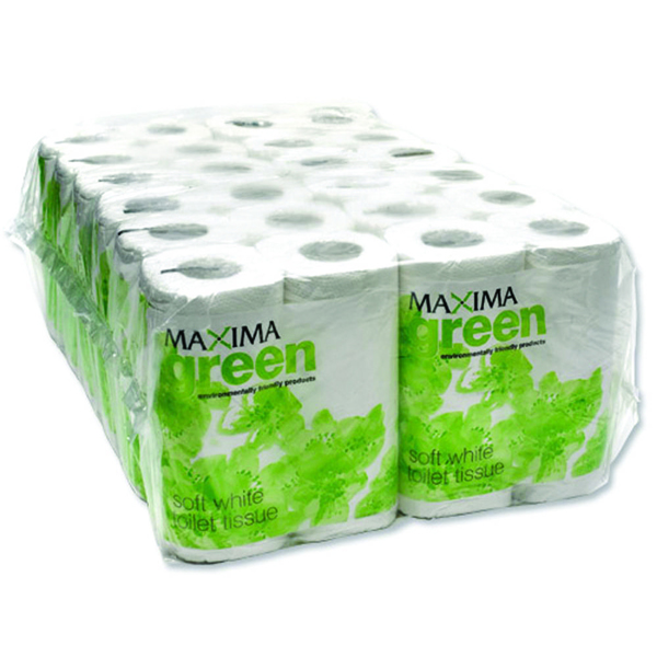 Maxima Green 2-Ply White Toilet Roll 200 Sheet (48 Pack) KMAX200G