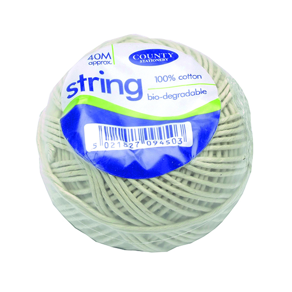 Cotton String Ball Medium 40m Biodegradable (Pack of 12) C172